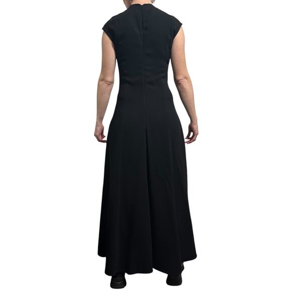 The Row Erscher Cady Maxi Dress size 0 Black Cap Sleeve Pockets - Picture 4 of 13